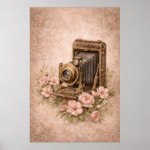 Antike Kamera mit Rosen Poster (Vorne)