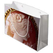 Antike Kamera - Vintager Schmuck Große Geschenktüte (Rückseite Schrägansicht)