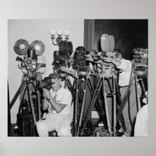 Antike Kameras im Weißen Haus der 30er Jahre Poster