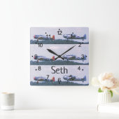 Antike Kampfflugzeuge rückwärts-Platz Uhr (Zuhause)