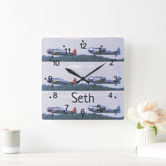 Antike Kampfflugzeuge rückwärts-Platz Uhr (Zuhause)