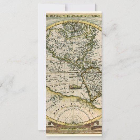 Antike Karte, 1596, America Sive Novus Orbis (Vorderseite)