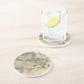 Antike Karte, 1596, America Sive Novus Orbis Sandstein Untersetzer (Seite)