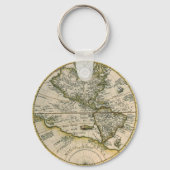 Antike Karte, 1596, America Sive Novus Orbis Schlüsselanhänger (Rückseite)