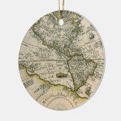 Antike Karte, Amerika Sive Novus Orbis, 1596 Keramik Ornament (Links)