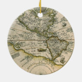 Antike Karte, Amerika Sive Novus Orbis, 1596 Keramik Ornament (Hinten)