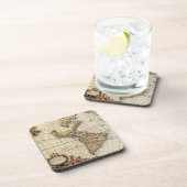 Antike Karte Amerikas von Johannes De Ram Getränkeuntersetzer (Rechte Seite)