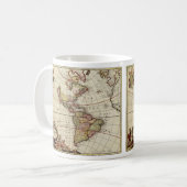 Antike Karte Amerikas von Johannes De Ram Kaffeetasse (Vorderseite Links)