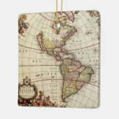 Antike Karte Amerikas von Johannes De Ram Keramikornament (Links)