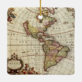 Antike Karte Amerikas von Johannes De Ram Keramikornament (Rückseite)