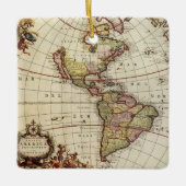 Antike Karte Amerikas von Johannes De Ram Keramikornament (Vorderseite)