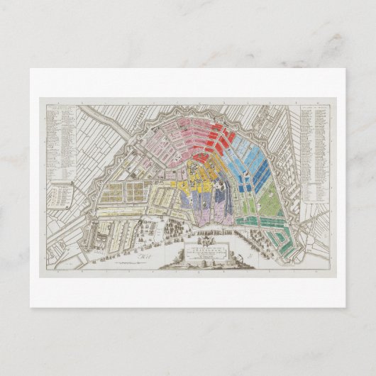 Antike Karte Amsterdam Postkarte (Vorderseite)