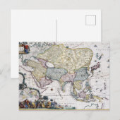 Antike Karte Asiens | 1696 (Vorne/Hinten)