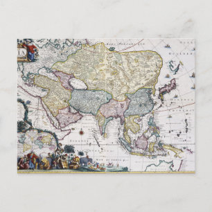 Antike Karte Asiens 1696