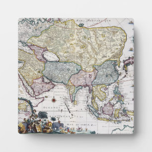Antike Karte Asiens   1696 Fotoplatte