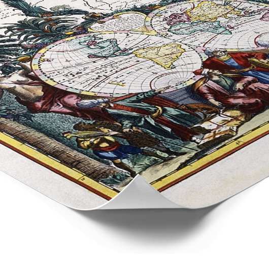 Antike Karte Asiens | 1696 Poster (Ecke)