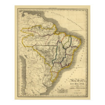 Antike Karte Brasiliens 1821