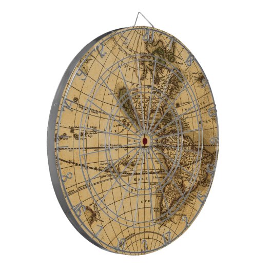 Antike Karte Dartscheibe (Vorderseite Links)