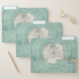Antike Karte der Antarktis Papiermappe