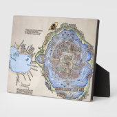 Antike Karte der Azteken Hauptstadt Tenochtitlan Fotoplatte (Seite)