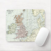 Antike Karte der britischen Inseln und der Mousepad (Mit Mouse)