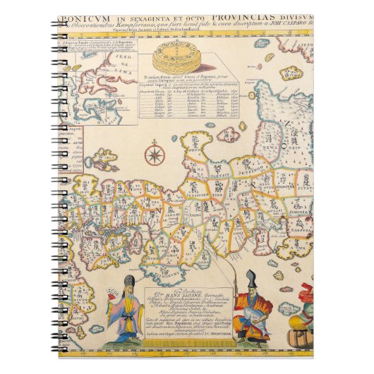 Antike Karte der China Provinzen Notebook Notizblock (Vorderseite)