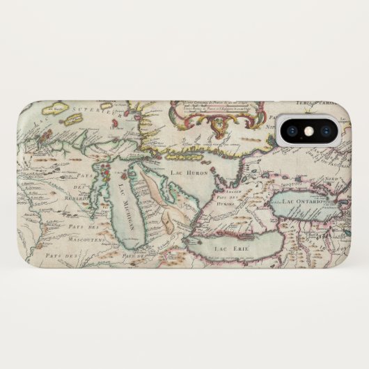 Antike Karte der Great Lakes Case-Mate iPhone Hülle (Rückseite (Horizontal))