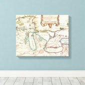 Antike Karte der Großen Seen Leinwanddruck (Insitu (Holzboden))