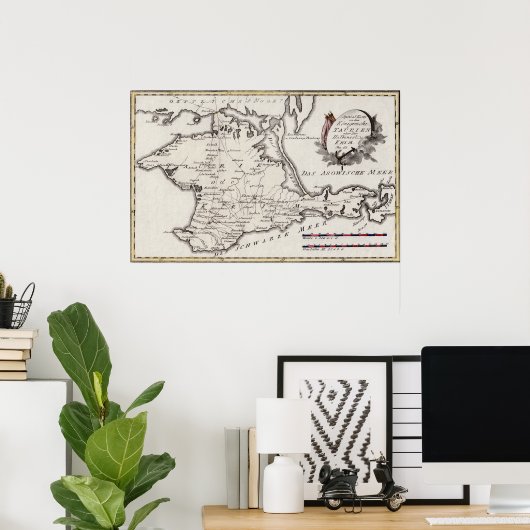 Antike Karte der Krim, Krimhalbinsel 1791 Poster (Heimbüro)