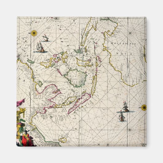 Antike Karte der Ostindien Magnet (Vorne)
