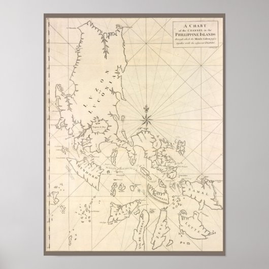 Antike Karte der Phillippinen Poster (Vorne)