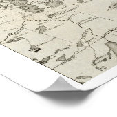 Antike Karte der Saranac Seen New York Poster (Ecke)