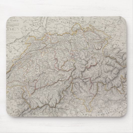Antike Karte der Schweiz Mousepad (Vorne)