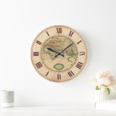 Antike Karte der Welt Große Wanduhr (Zuhause)