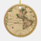 Antike Karte der Welt Keramikornament (Hinten)