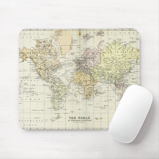Antike Karte der Welt Mousepad (Mit Mouse)
