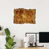 Antike Karte der Welt Poster (Heimbüro)