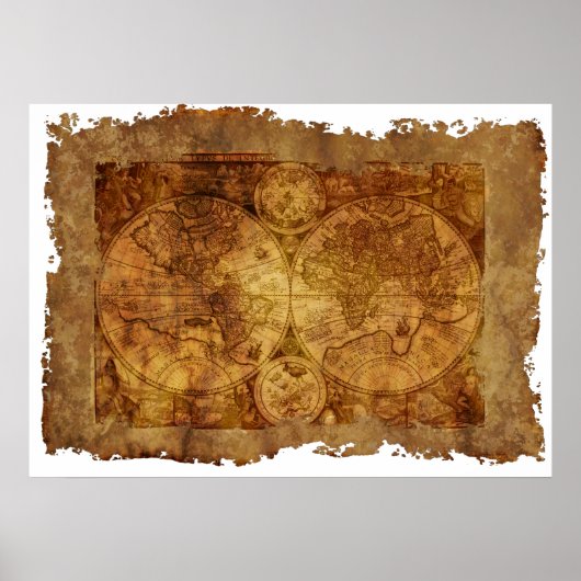 Antike Karte der Welt Poster (Vorne)