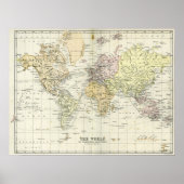 Antike Karte der Welt Poster (Vorne)