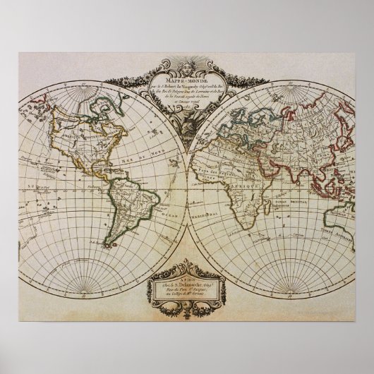 Antike Karte der Welt Poster (Vorne)