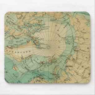 Antike Karte des Arktischen Ozeans Mousepad