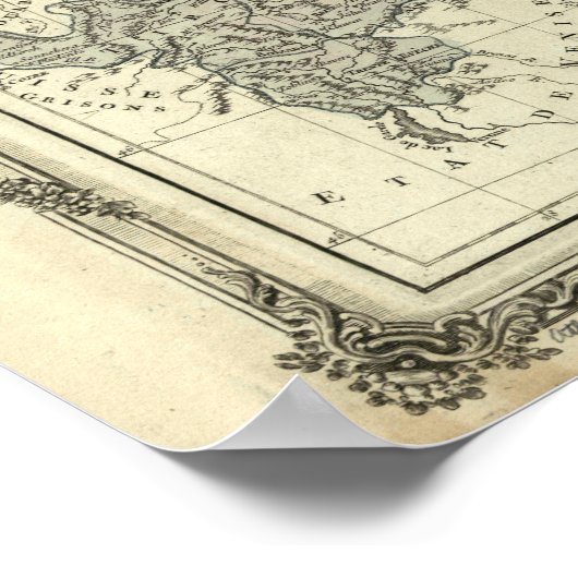 Antike Karte des Heiligen Römischen Reiches, Öster Poster (Ecke)