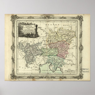 Antike Karte des heiligen römischen Reiches, Poster