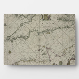 Antike Karte des Kanals, 1666 (Farbengravur) Fotoplatte