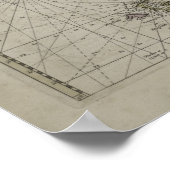 Antike Karte des Kanals, 1666 (Farbengravur) Poster (Ecke)