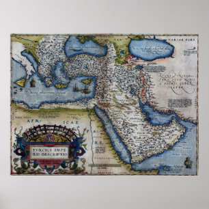 Antike Karte des Nahen Ostens Poster