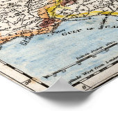 Antike Karte des Posters der iberischen Halbinsel Poster (Ecke)