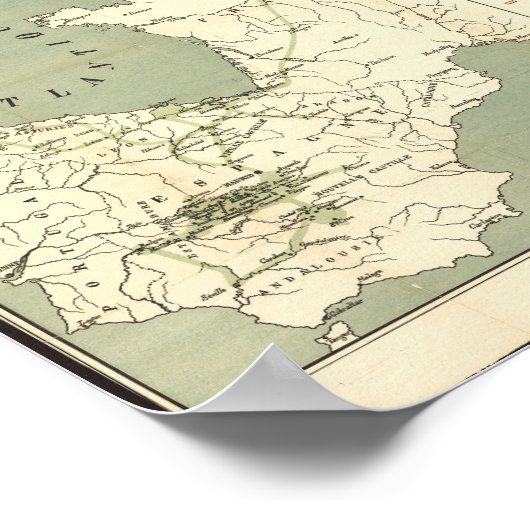 Antike Karte Europas, Napoleonisches Reich Poster (Ecke)