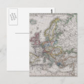 Antike Karte Europas um 1862 (Vorne/Hinten)