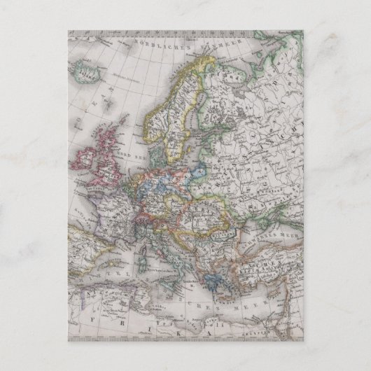 Antike Karte Europas um 1862 (Vorderseite)